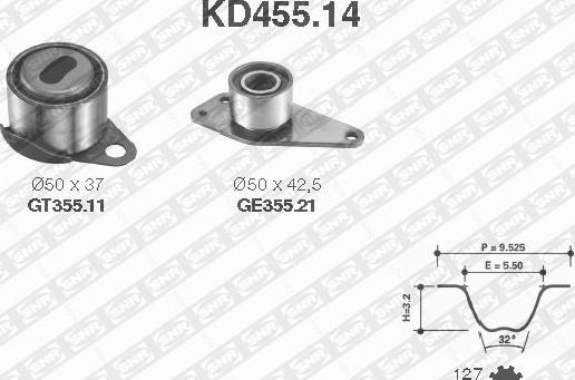 SNR KD455.14 - Zahnriemensatz alexcarstop-ersatzteile.com