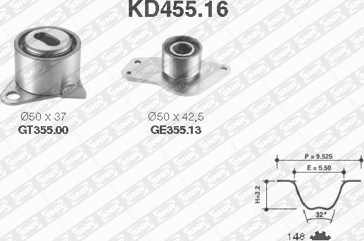 SNR KD455.16 - Zahnriemensatz alexcarstop-ersatzteile.com