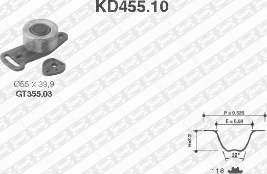 SNR KD455.10 - Zahnriemensatz alexcarstop-ersatzteile.com