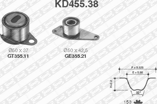 SNR KD455.38 - Zahnriemensatz alexcarstop-ersatzteile.com