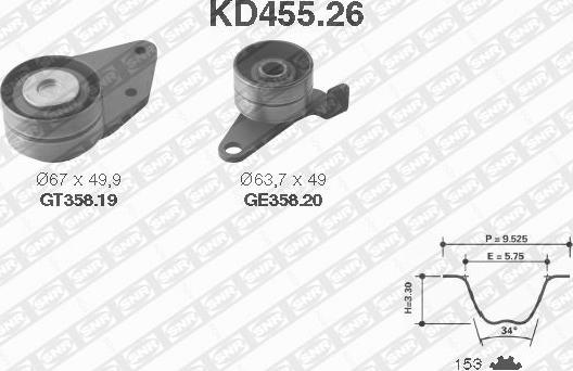 SNR KD455.26 - Zahnriemensatz alexcarstop-ersatzteile.com