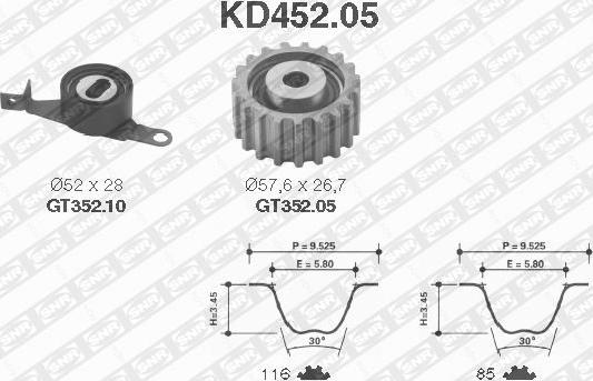 SNR KD452.05 - Zahnriemensatz alexcarstop-ersatzteile.com