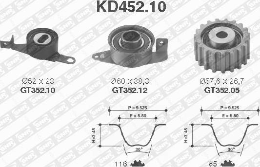 SNR KD452.10 - Zahnriemensatz alexcarstop-ersatzteile.com