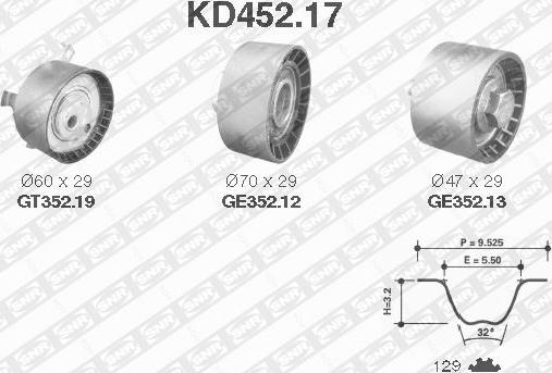 SNR KD452.17 - Zahnriemensatz alexcarstop-ersatzteile.com