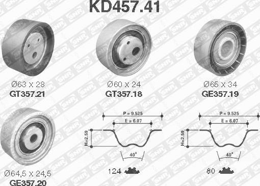 SNR KD457.41 - Zahnriemensatz alexcarstop-ersatzteile.com