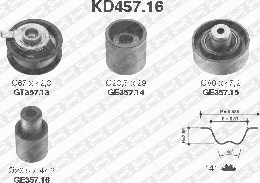 SNR KD457.16 - Zahnriemensatz alexcarstop-ersatzteile.com