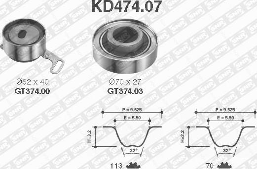 SNR KD474.07 - Zahnriemensatz alexcarstop-ersatzteile.com