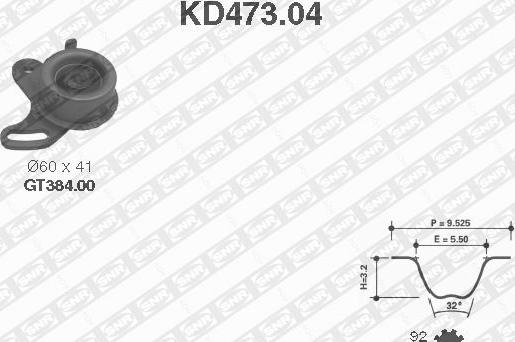 SNR KD473.04 - Zahnriemensatz alexcarstop-ersatzteile.com