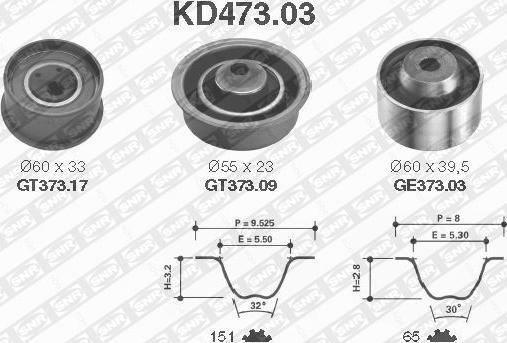 SNR KD473.03 - Zahnriemensatz alexcarstop-ersatzteile.com