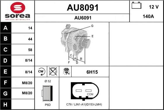 SNRA AU8091 - Generator alexcarstop-ersatzteile.com