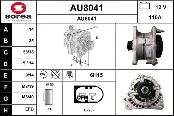 SNRA AU8041 - Generator alexcarstop-ersatzteile.com