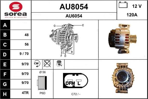 SNRA AU8054 - Generator alexcarstop-ersatzteile.com