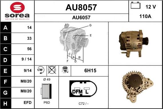 SNRA AU8057 - Generator alexcarstop-ersatzteile.com