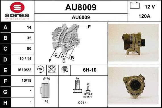 SNRA AU8009 - Generator alexcarstop-ersatzteile.com