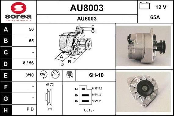 SNRA AU8003 - Generator alexcarstop-ersatzteile.com