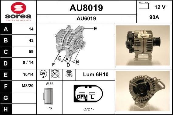 SNRA AU8019 - Generator alexcarstop-ersatzteile.com