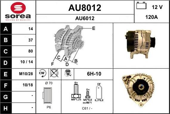 SNRA AU8012 - Generator alexcarstop-ersatzteile.com