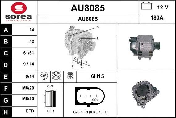 SNRA AU8085 - Generator alexcarstop-ersatzteile.com