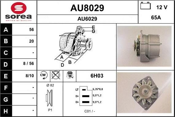 SNRA AU8029 - Generator alexcarstop-ersatzteile.com