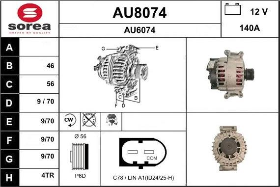 SNRA AU8074 - Generator alexcarstop-ersatzteile.com