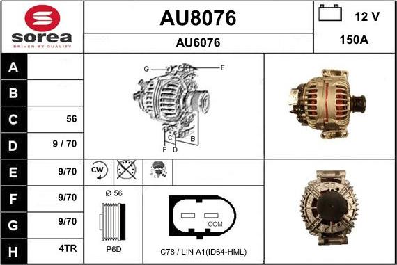 SNRA AU8076 - Generator alexcarstop-ersatzteile.com