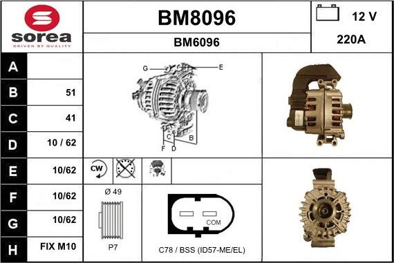 SNRA BM8096 - Generator alexcarstop-ersatzteile.com