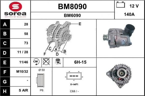 SNRA BM8090 - Generator alexcarstop-ersatzteile.com