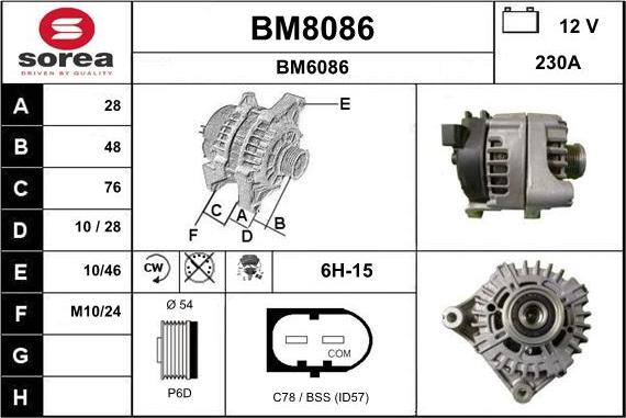 SNRA BM8086 - Generator alexcarstop-ersatzteile.com