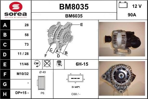 SNRA BM8035 - Generator alexcarstop-ersatzteile.com