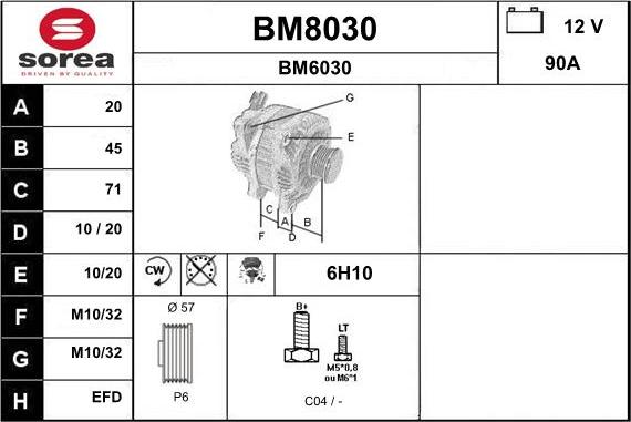 SNRA BM8030 - Generator alexcarstop-ersatzteile.com