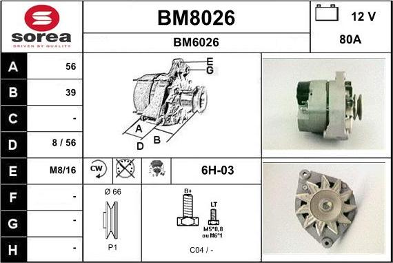 SNRA BM8026 - Generator alexcarstop-ersatzteile.com