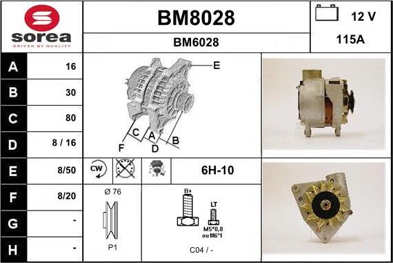 SNRA BM8028 - Generator alexcarstop-ersatzteile.com