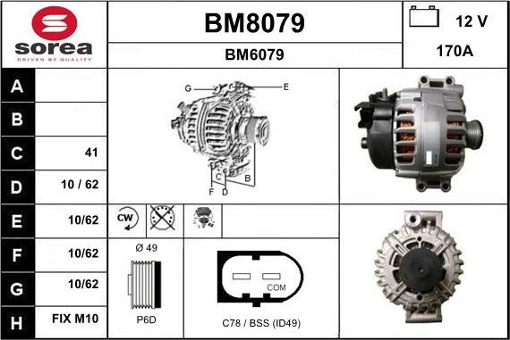 SNRA BM8079 - Generator alexcarstop-ersatzteile.com