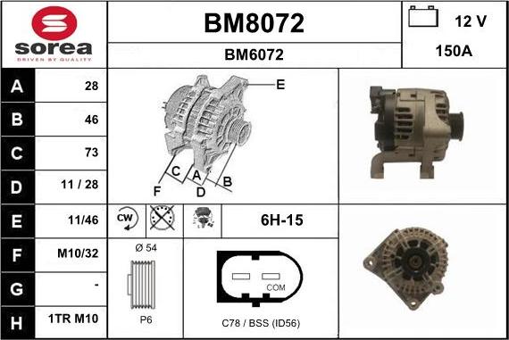 SNRA BM8072 - Generator alexcarstop-ersatzteile.com