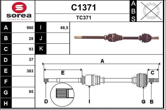 SNRA C1371 - Antriebswelle alexcarstop-ersatzteile.com