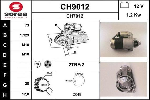 SNRA CH9012 - Starter alexcarstop-ersatzteile.com