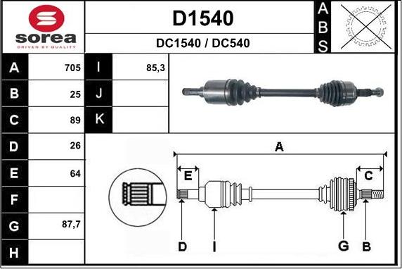 SNRA D1540 - Antriebswelle alexcarstop-ersatzteile.com