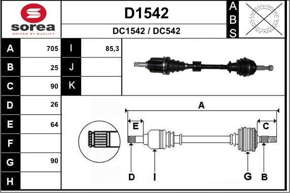 SNRA D1542 - Antriebswelle alexcarstop-ersatzteile.com