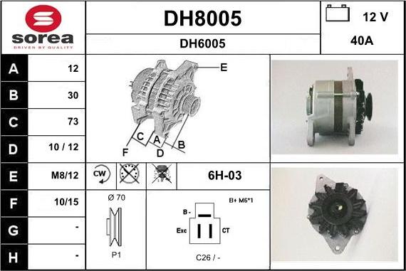 SNRA DH8005 - Generator alexcarstop-ersatzteile.com