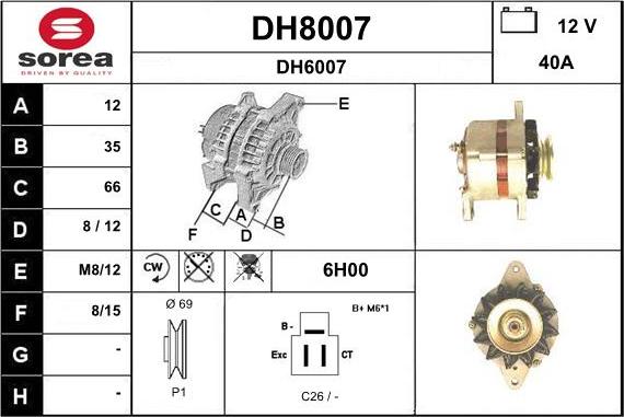 SNRA DH8007 - Generator alexcarstop-ersatzteile.com