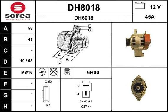 SNRA DH8018 - Generator alexcarstop-ersatzteile.com