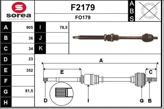 SNRA F2179 - Antriebswelle alexcarstop-ersatzteile.com