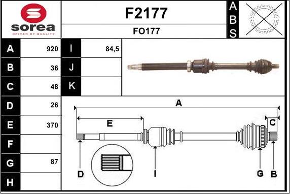 SNRA F2177 - Antriebswelle alexcarstop-ersatzteile.com