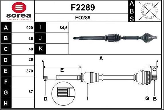 SNRA F2289 - Antriebswelle alexcarstop-ersatzteile.com