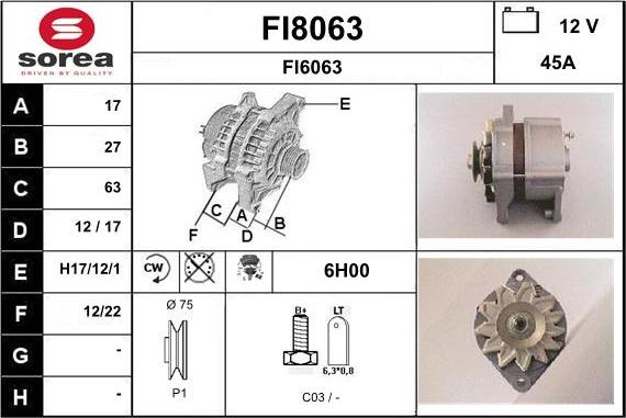 SNRA FI8063 - Generator alexcarstop-ersatzteile.com