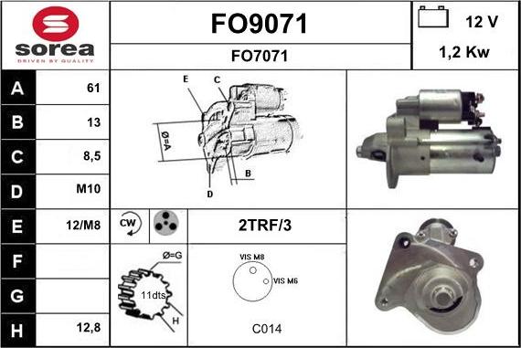 SNRA FO9071 - Starter alexcarstop-ersatzteile.com