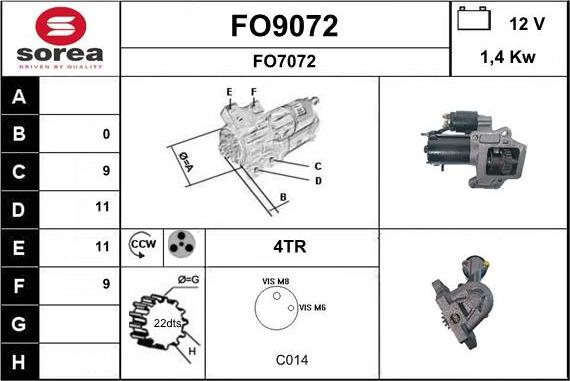 SNRA FO9072 - Starter alexcarstop-ersatzteile.com