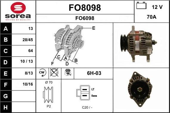 SNRA FO8098 - Generator alexcarstop-ersatzteile.com