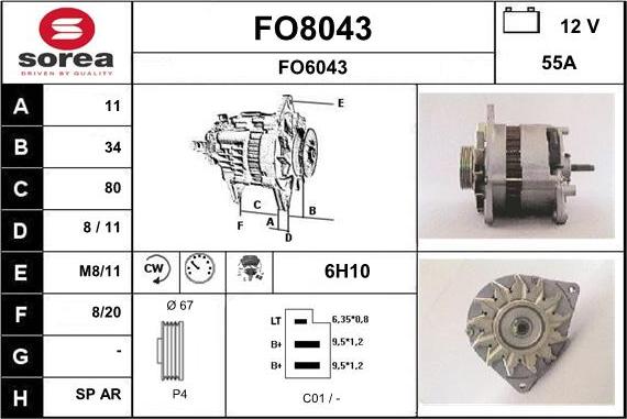 SNRA FO8043 - Generator alexcarstop-ersatzteile.com