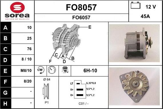 SNRA FO8057 - Generator alexcarstop-ersatzteile.com